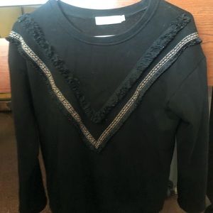 Black frill sweater